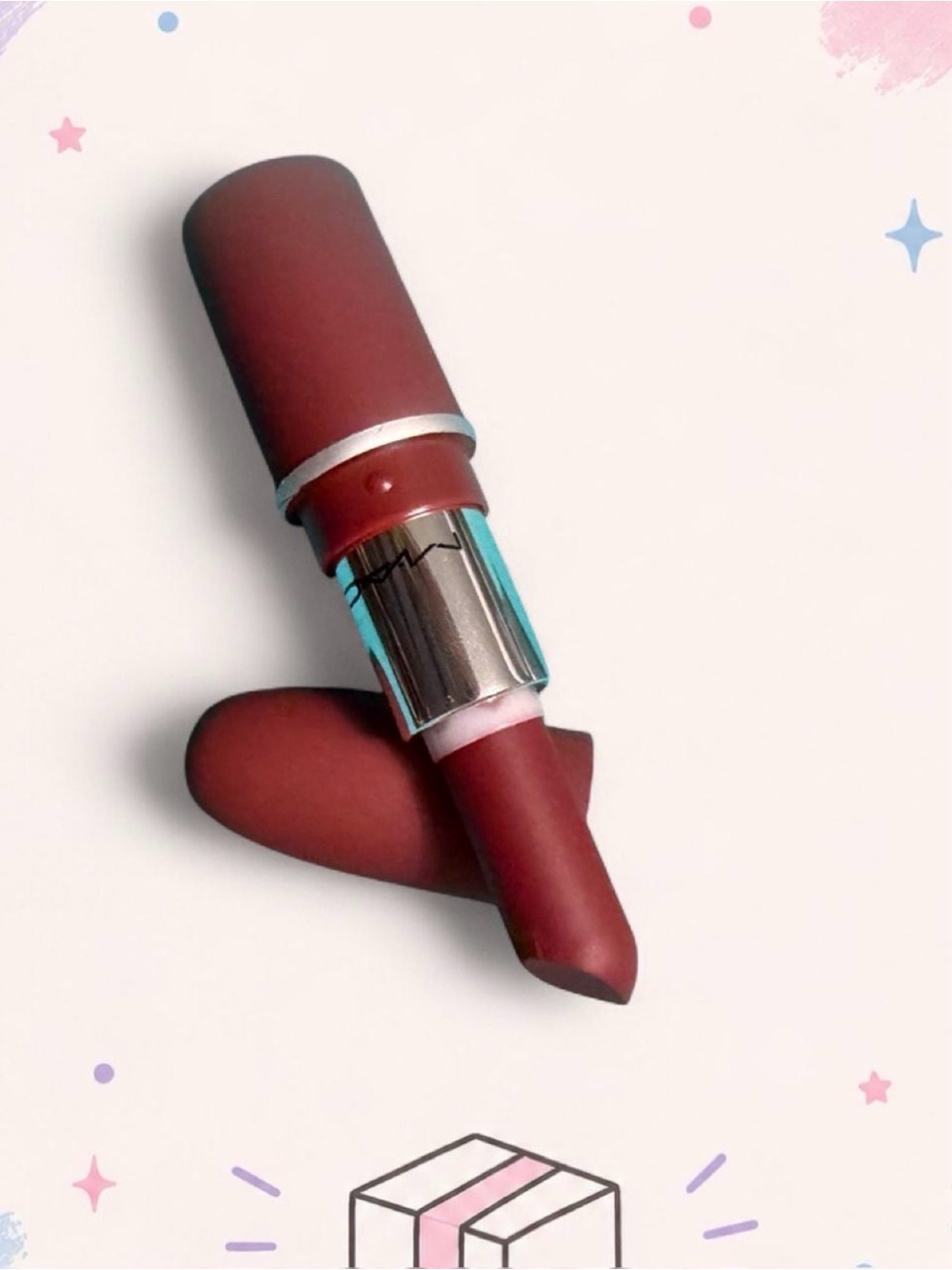 MAC Powder Kiss Lipstick Mini Bow With The Flow New | No Box